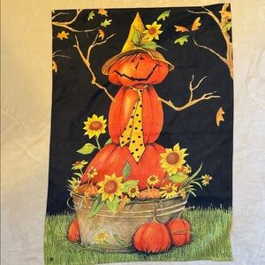 Halloween Pumpkin Scarecrow Outdoor Flag 28x40